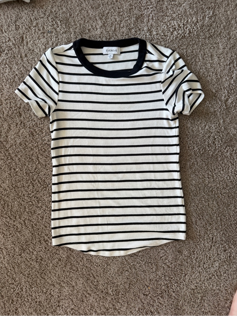Evereve Maya Stripe Ribbed Tee